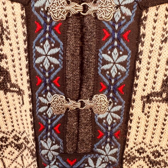 VTG SKJAEVELAND of Norway Size X Large Telemark Style Pure Wool Nordic Sweater - Picture 4 of 11